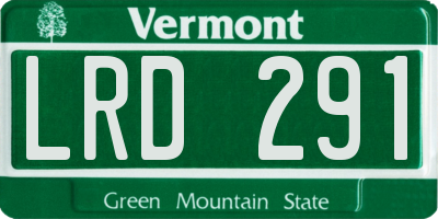 VT license plate LRD291