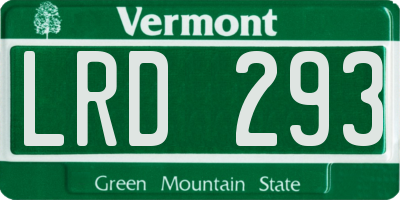 VT license plate LRD293