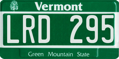 VT license plate LRD295