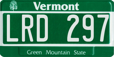 VT license plate LRD297
