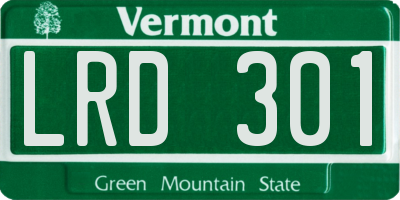 VT license plate LRD301