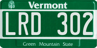 VT license plate LRD302
