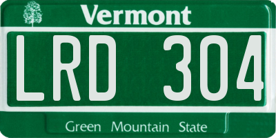 VT license plate LRD304