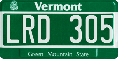 VT license plate LRD305