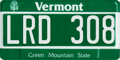 VT license plate LRD308