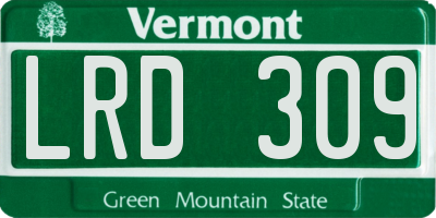 VT license plate LRD309