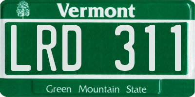 VT license plate LRD311