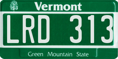 VT license plate LRD313