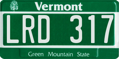 VT license plate LRD317