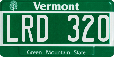 VT license plate LRD320