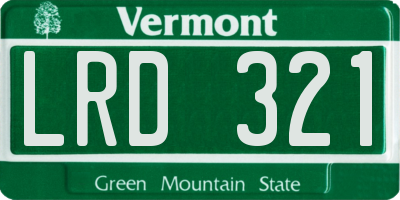 VT license plate LRD321