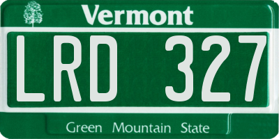 VT license plate LRD327