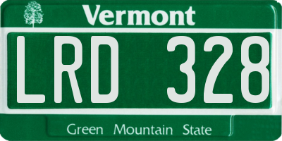 VT license plate LRD328