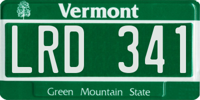 VT license plate LRD341