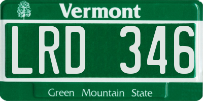 VT license plate LRD346