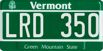 VT license plate LRD350