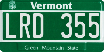 VT license plate LRD355
