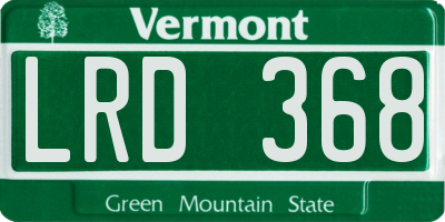 VT license plate LRD368