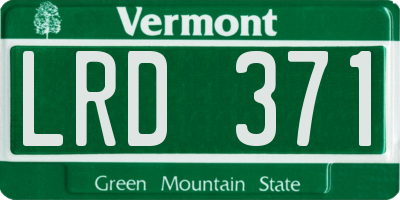 VT license plate LRD371