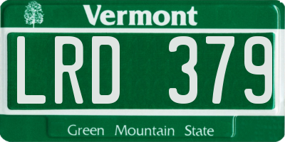VT license plate LRD379