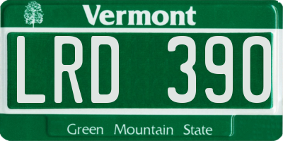 VT license plate LRD390