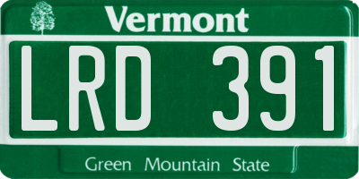 VT license plate LRD391
