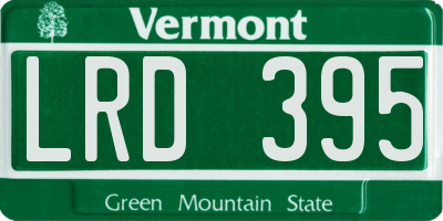 VT license plate LRD395