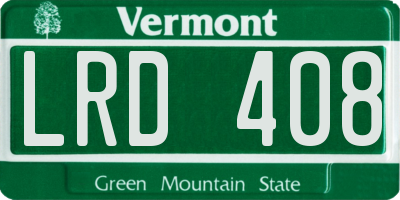 VT license plate LRD408