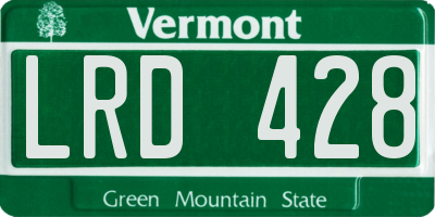 VT license plate LRD428