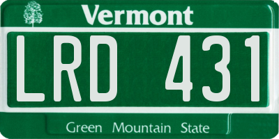 VT license plate LRD431