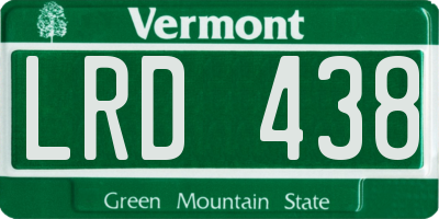 VT license plate LRD438