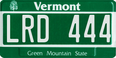 VT license plate LRD444