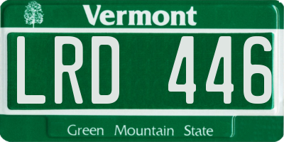 VT license plate LRD446