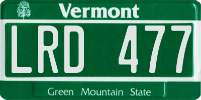 VT license plate LRD477