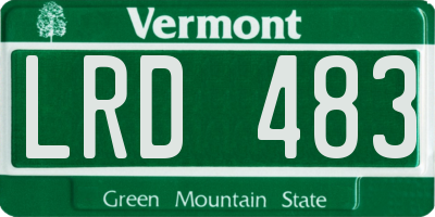 VT license plate LRD483