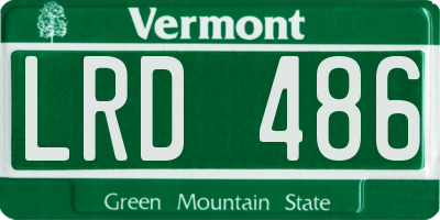 VT license plate LRD486