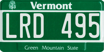 VT license plate LRD495