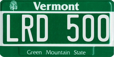 VT license plate LRD500
