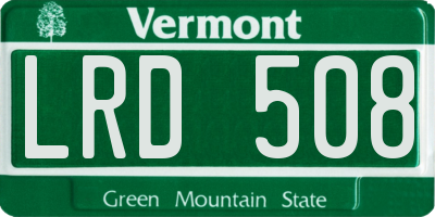 VT license plate LRD508