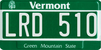 VT license plate LRD510