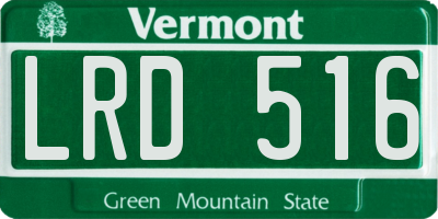 VT license plate LRD516