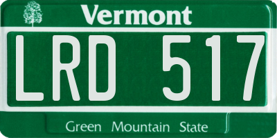 VT license plate LRD517