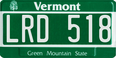 VT license plate LRD518