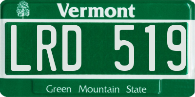VT license plate LRD519