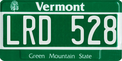 VT license plate LRD528