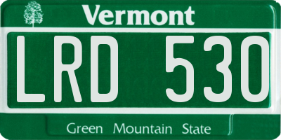 VT license plate LRD530