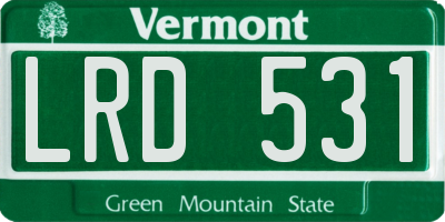 VT license plate LRD531