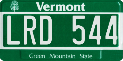 VT license plate LRD544