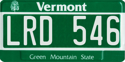 VT license plate LRD546