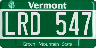 VT license plate LRD547